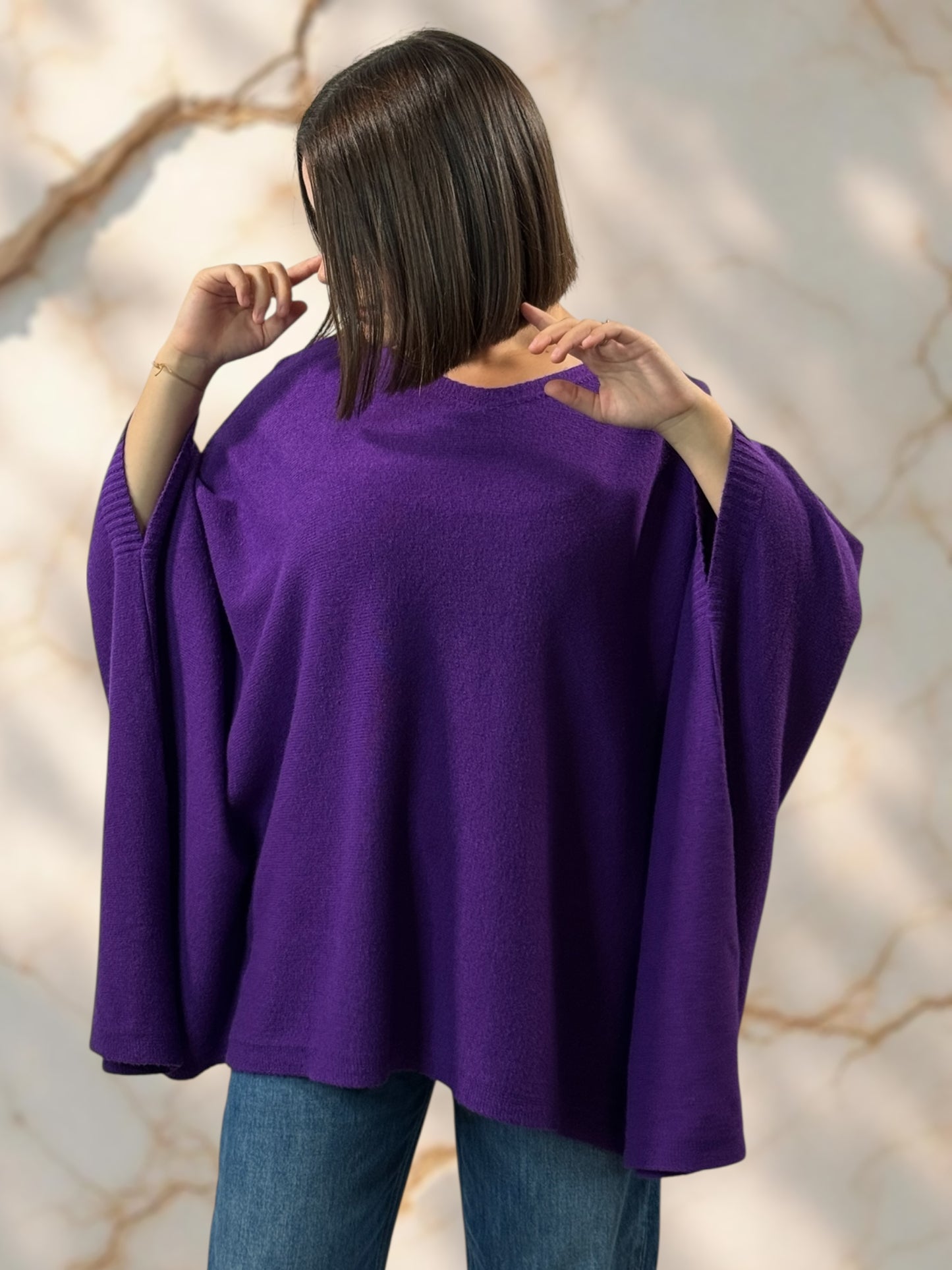 NICKO - PULL OVERSIZE VIOLET JUSQU'A LA TAILLE 60