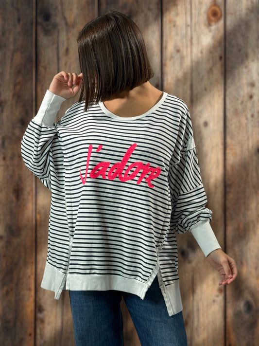 BIARRITZ - SWEAT MARINIERE OVERSIZE JUSQU'A LA TAILLE 52