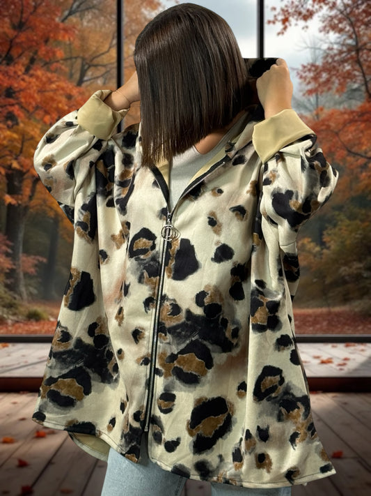 STEFANIA - VESTE EN SUEDINE OVERSIZE JUSQU'A LA TAILLE 54