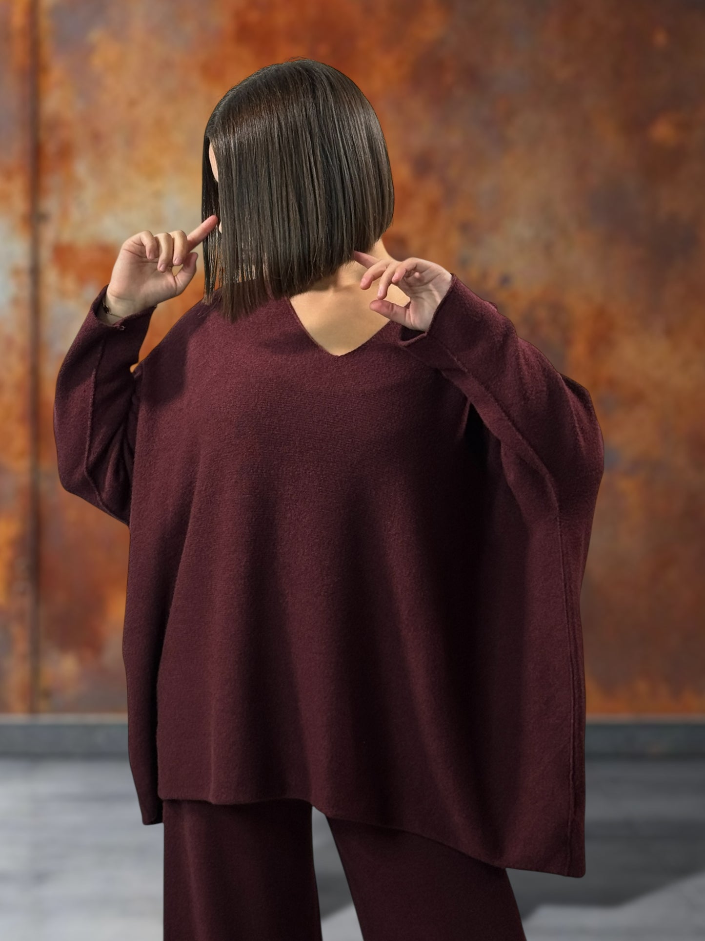LOUANE - ENSEMBLE EN MAILLE BORDEAUX JUSQU'A LA TAILLE 52