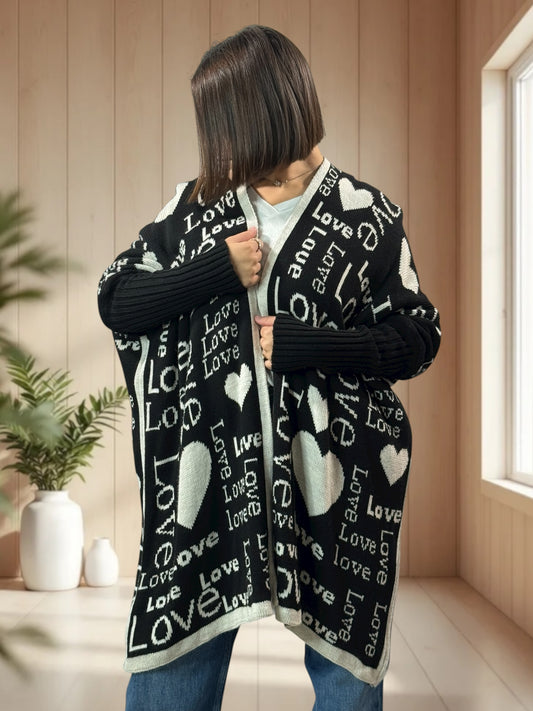CARINE - GILET OVERSIZE JUSQU'A LA TAILLE 56