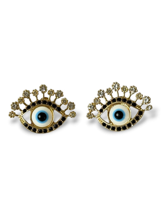 DREAM - BOUCLES D'OREILLES OEIL AVEC STRASS
