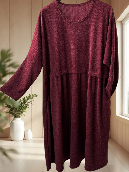 MADELINE - ROBE OVERSIZE BORDEAUX JUSQU'A LA TAILLE 60