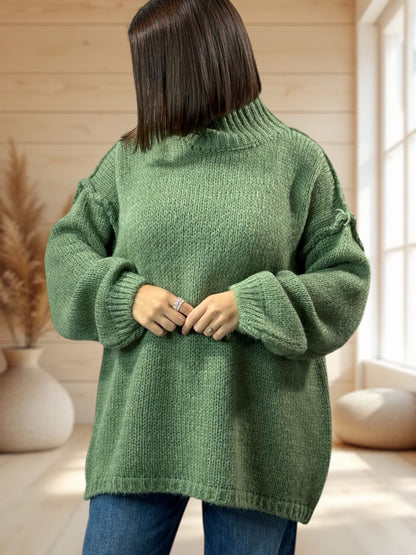 NATHY - PULL OVERSIZE VERT JUSQU'A LA TAILLE 54