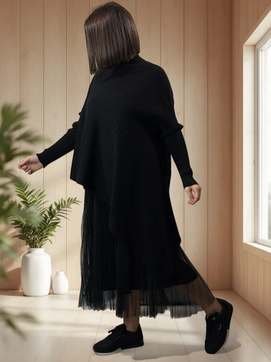 DONNA- ENSEMBLE NOIR 2 PIECES JUSQU'A LA TAILLE 44