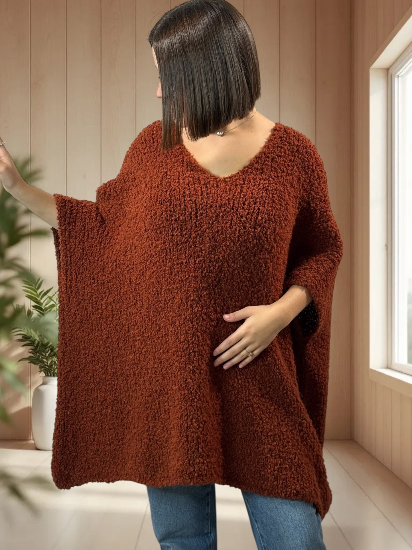 CAMILLE - PULL ROUX OVERSIZE JUSQU'A LA TAILLE 58