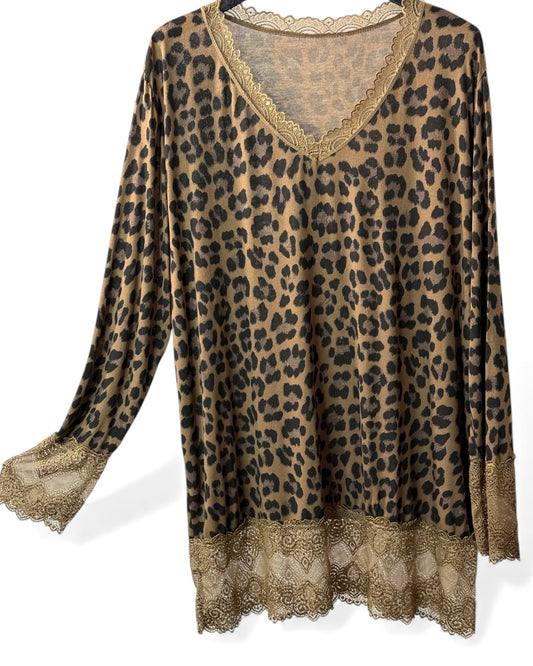 LOLITA - TOP SOUS VÊTEMENT ROULEAU LEOPARD JUSQU'A LA TAILLE 54/56