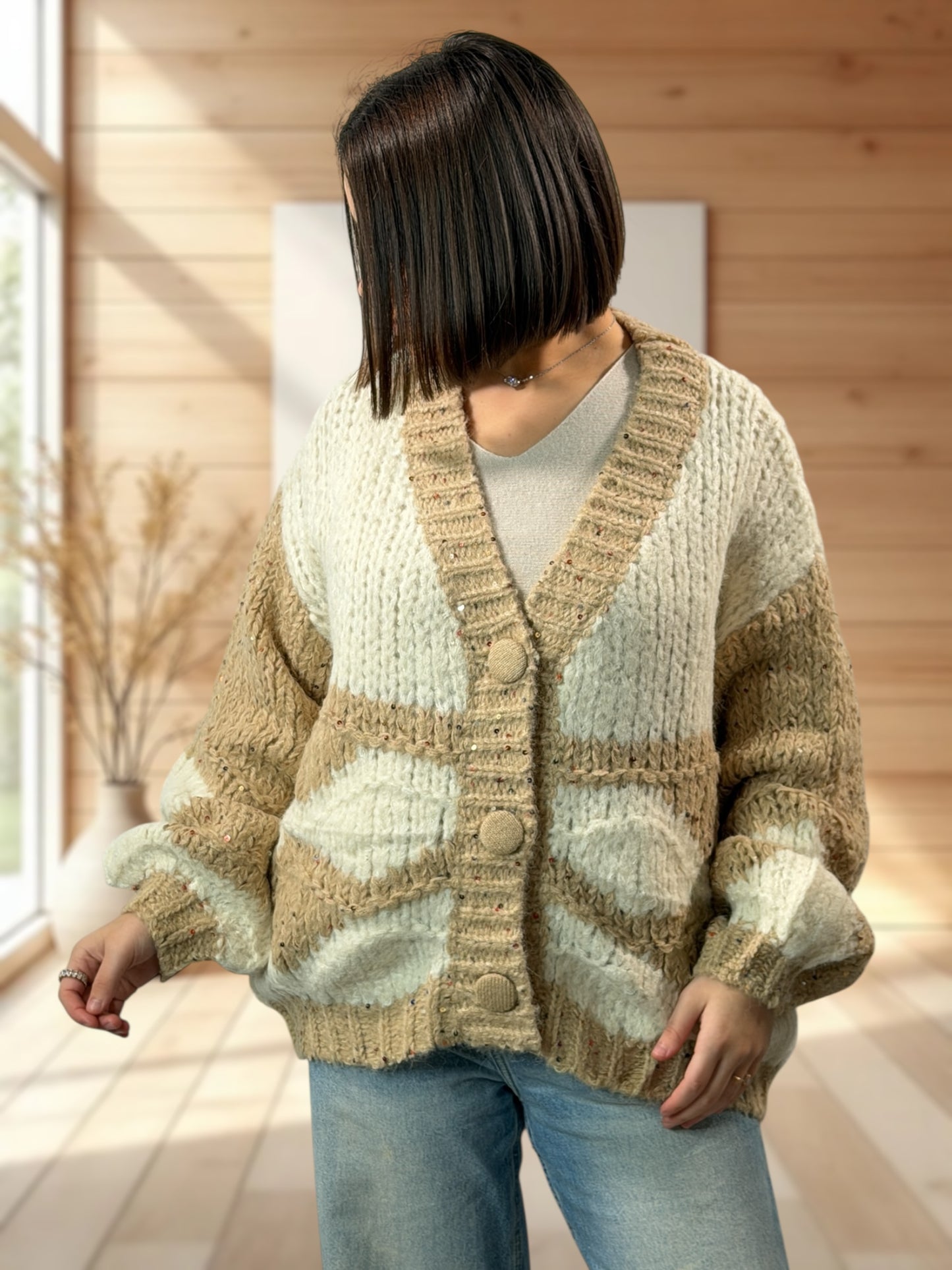 LINETTE -  GILET OVERSIZE JUSQU'A LA TAILLE 50/52