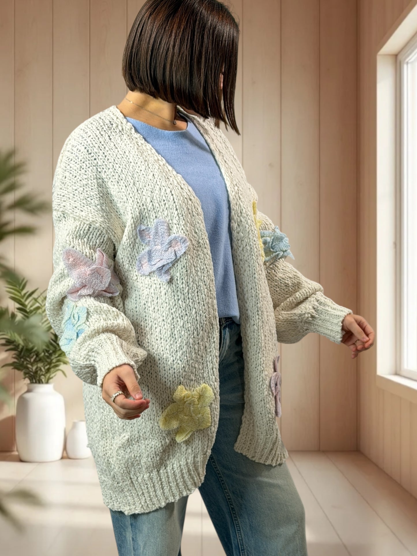 FLOYD - GILET OVERSIZE BLANC CASSÉ JUSQU'A LA TAILLE 48/50