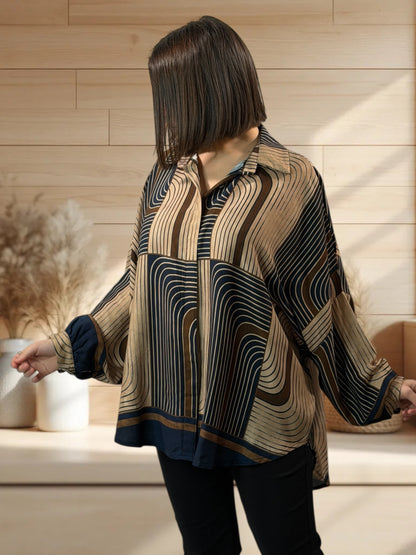 RACHEL - CHEMISE OVERSIZE A MOTIF JUSQU'A LA TAILLE 54