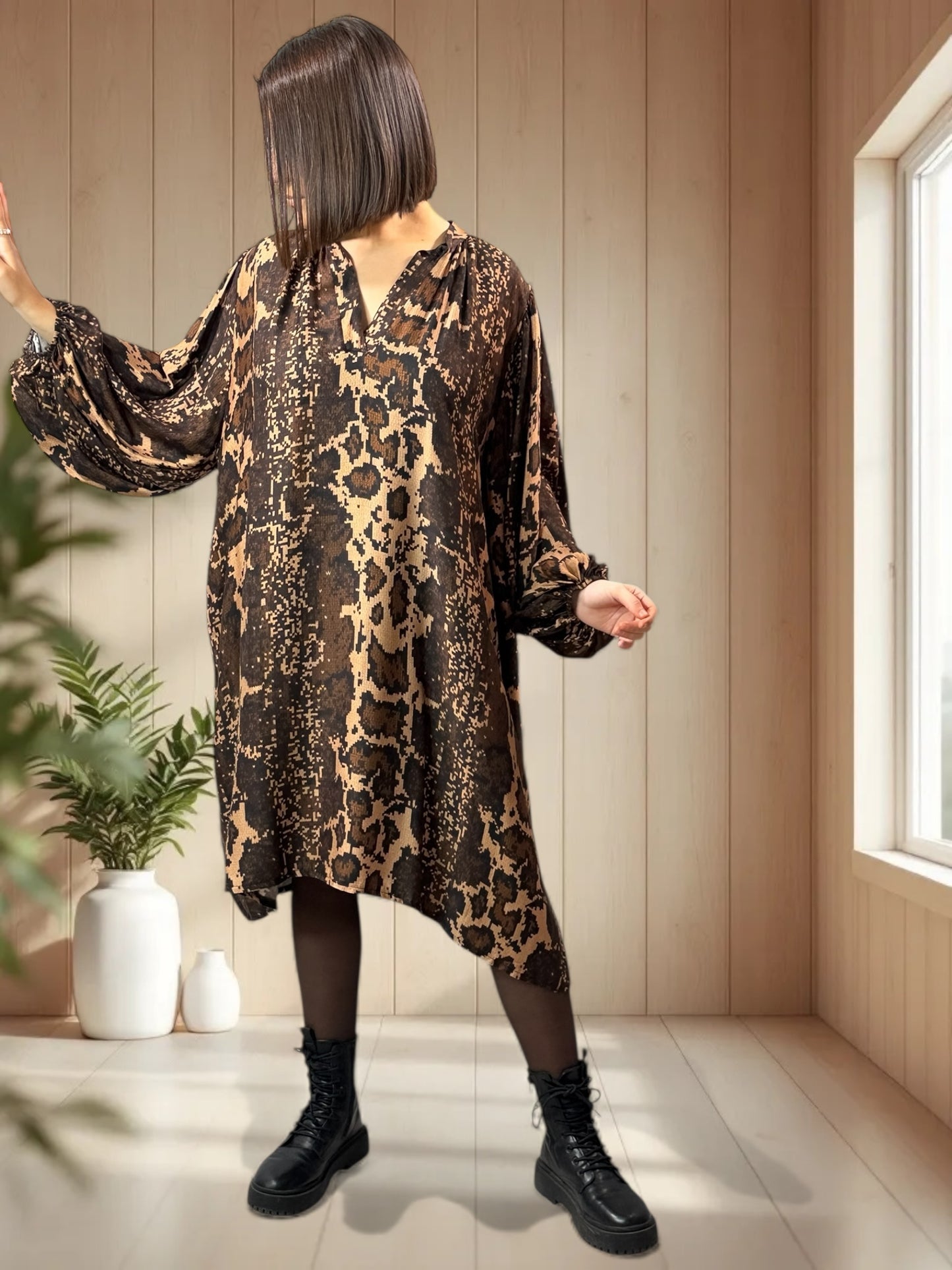 ISABELLA - ROBE FLUIDE A MOTIF OVERSIZE JUSQU'A LA TAILLE 54
