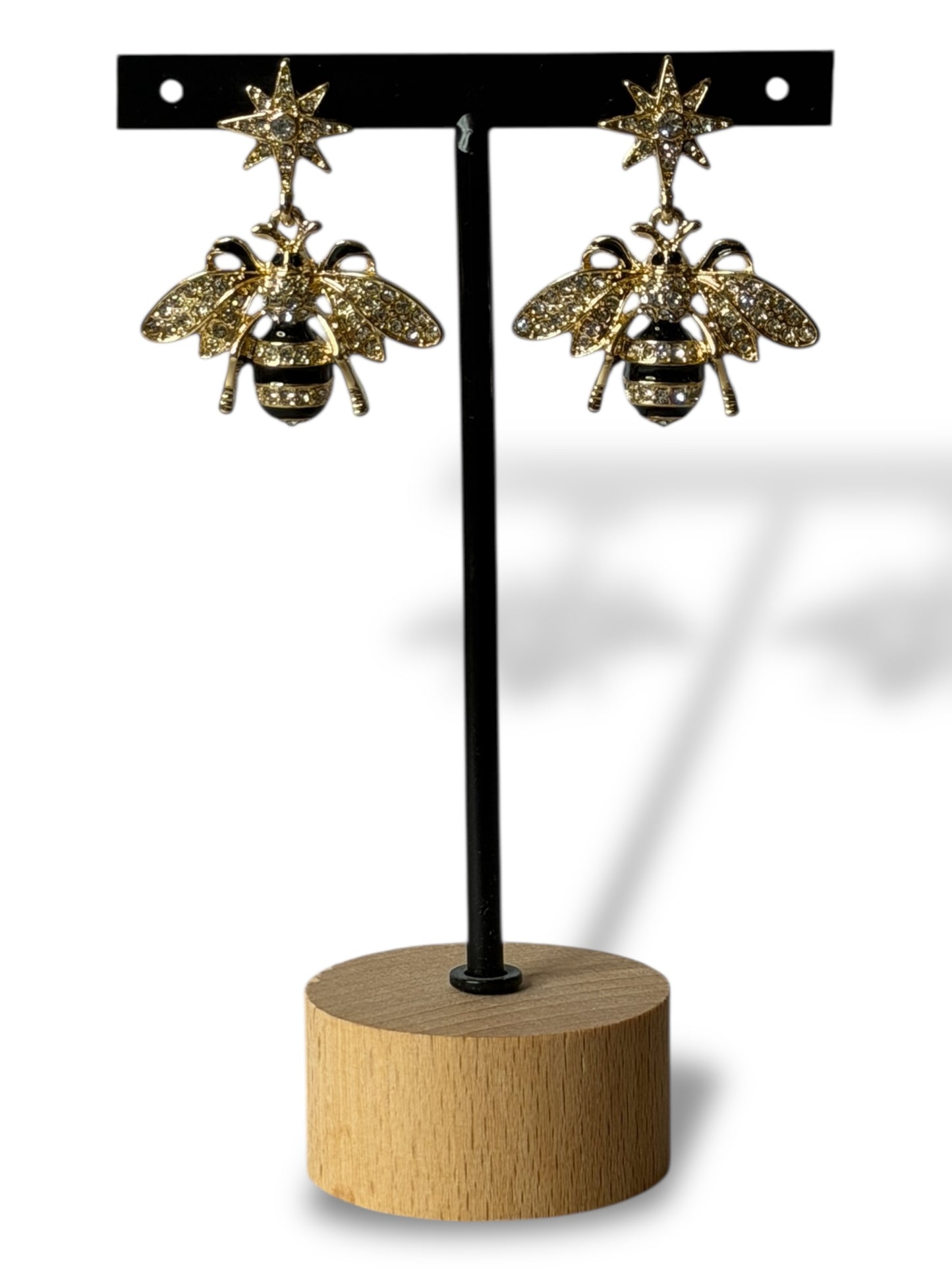 ABEILLE - BOUCLES D'OREILLES AVEC STRASS