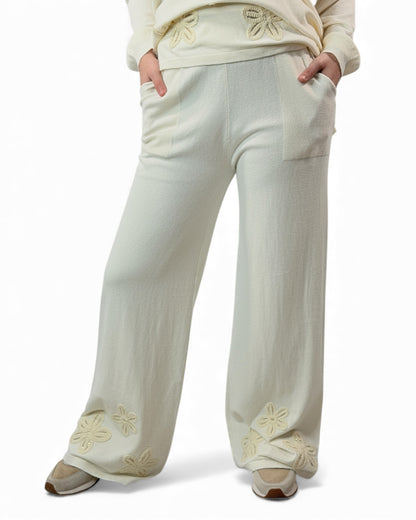 CLEMENTINE - ENSEMBLE EN MAILLE BLANC CASSE JUSQU'A LA TAILLE 50