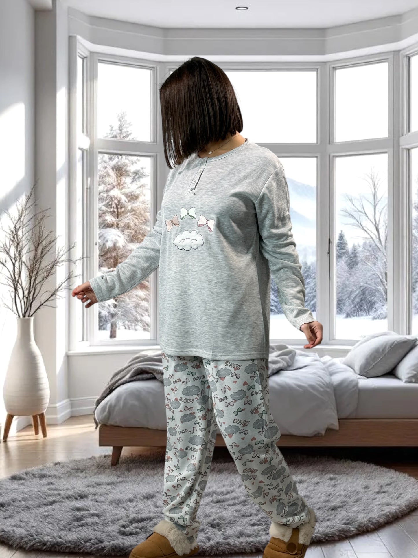CARLITA - PYJAMA GRIS CHAUD 48/50