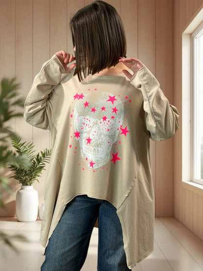 MARIUS - SWEAT OVERSIZE BEIGE JUSQU'A LA TAILLE 54