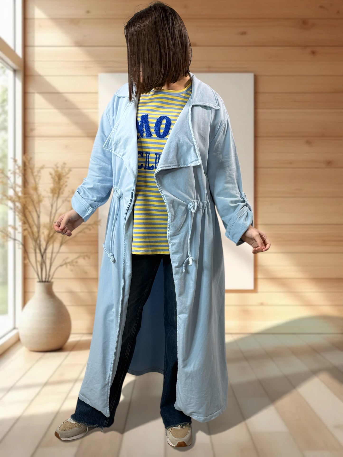 VANINA - TRENCH BLEU CIEL EN SWEAT JUSQU'A LA TAILLE 52
