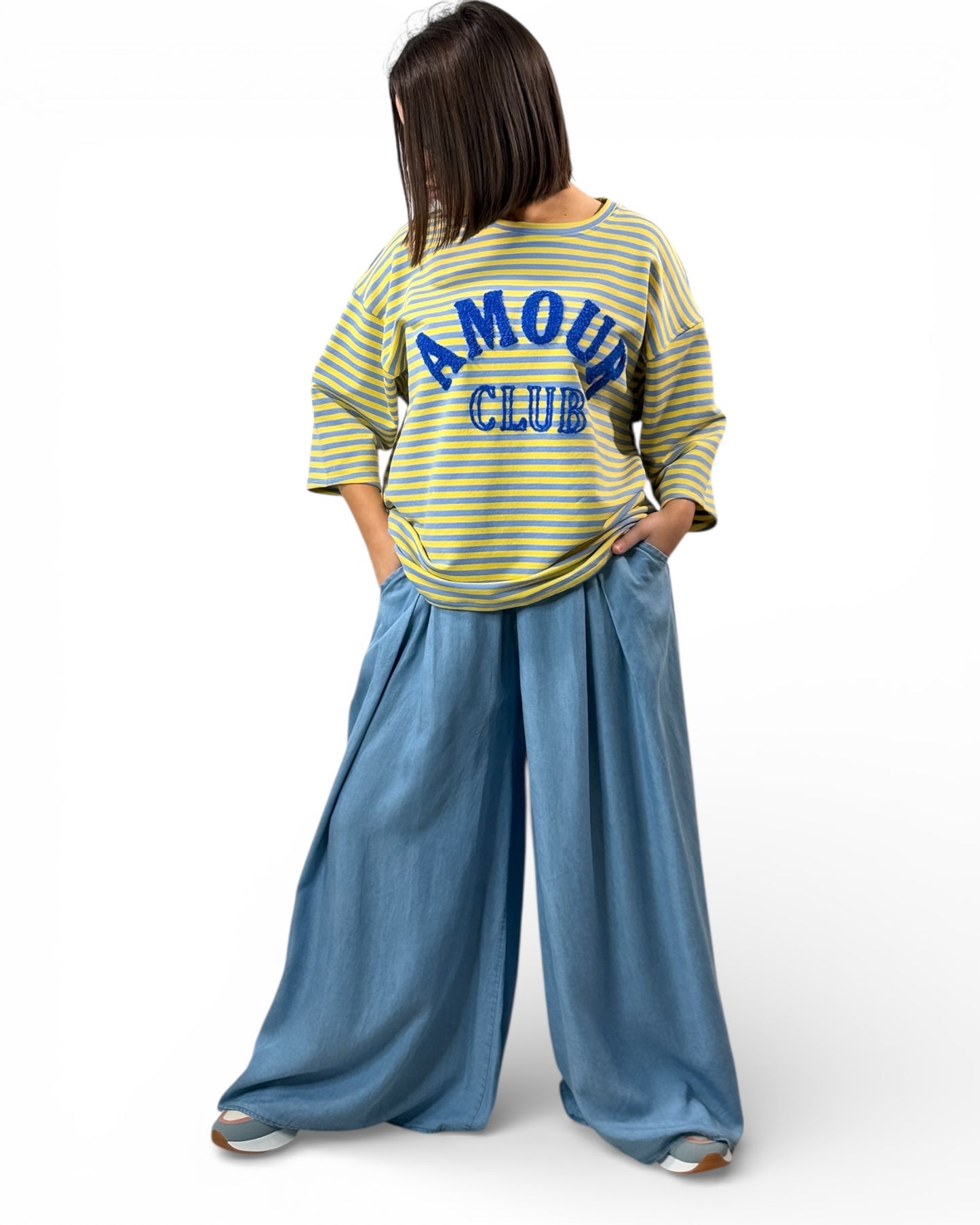 UGO - PANTALON AMPLE FLUIDE EN JEAN LYOCELL TAILLE 46/48 A 52