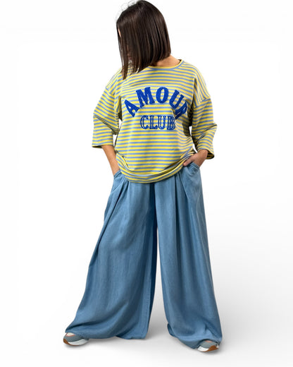 UGO - PANTALON AMPLE FLUIDE EN JEAN LYOCELL TAILLE 46/48 A 52