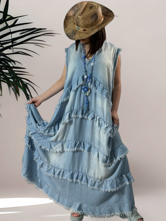 SANTANA - ROBE LONGUE FLUIDE BOHEME JUSQU'A LA TAILLE 56/58