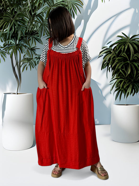 INGRID - ROBE ROUGE ROUGE JUSQU'A LA TAILLE 56