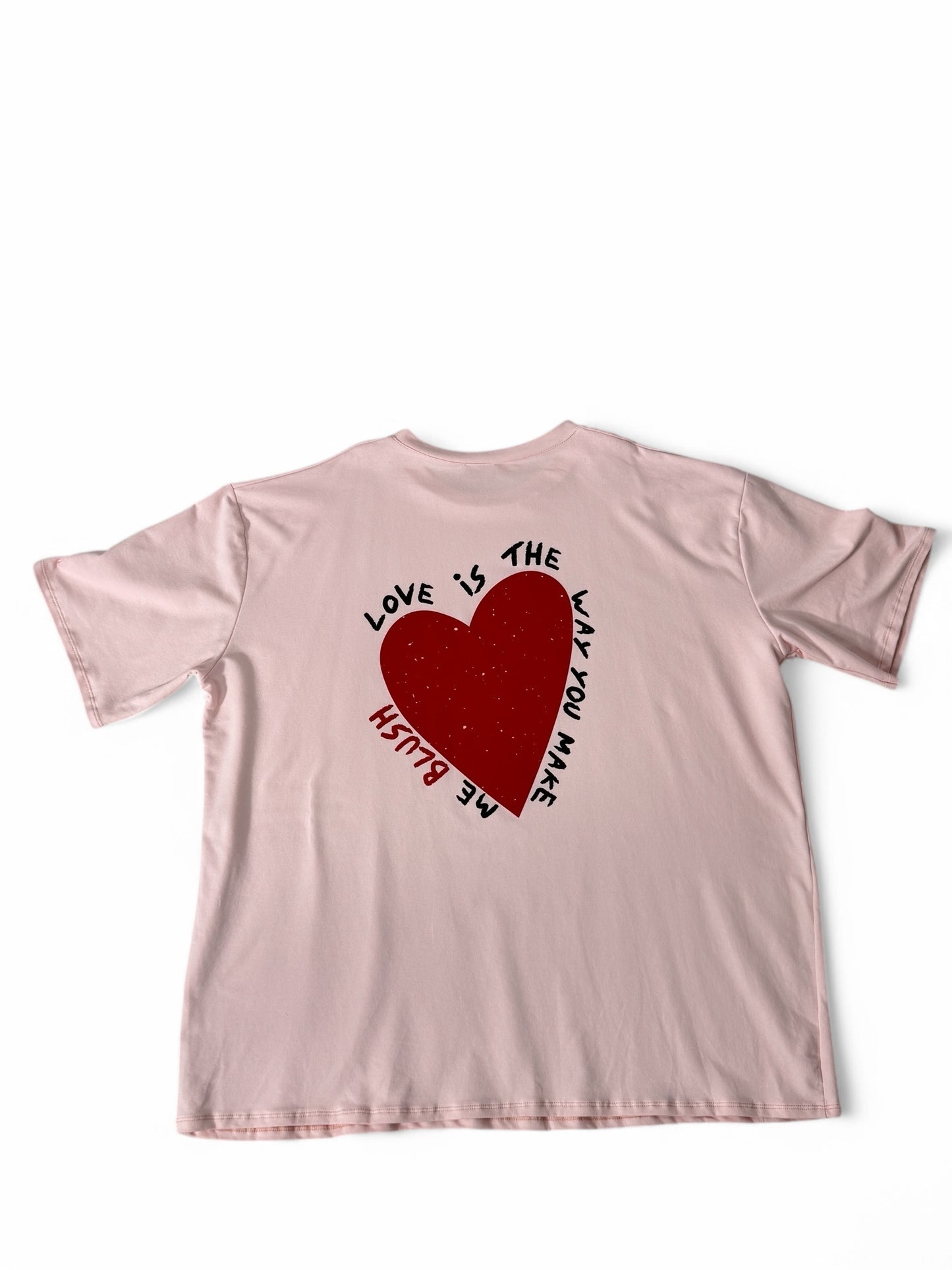 PABLO - LONG T-SHIRT ROSE MOTIF COEUR AU DOS JUSQU'A LA TAILLE 60