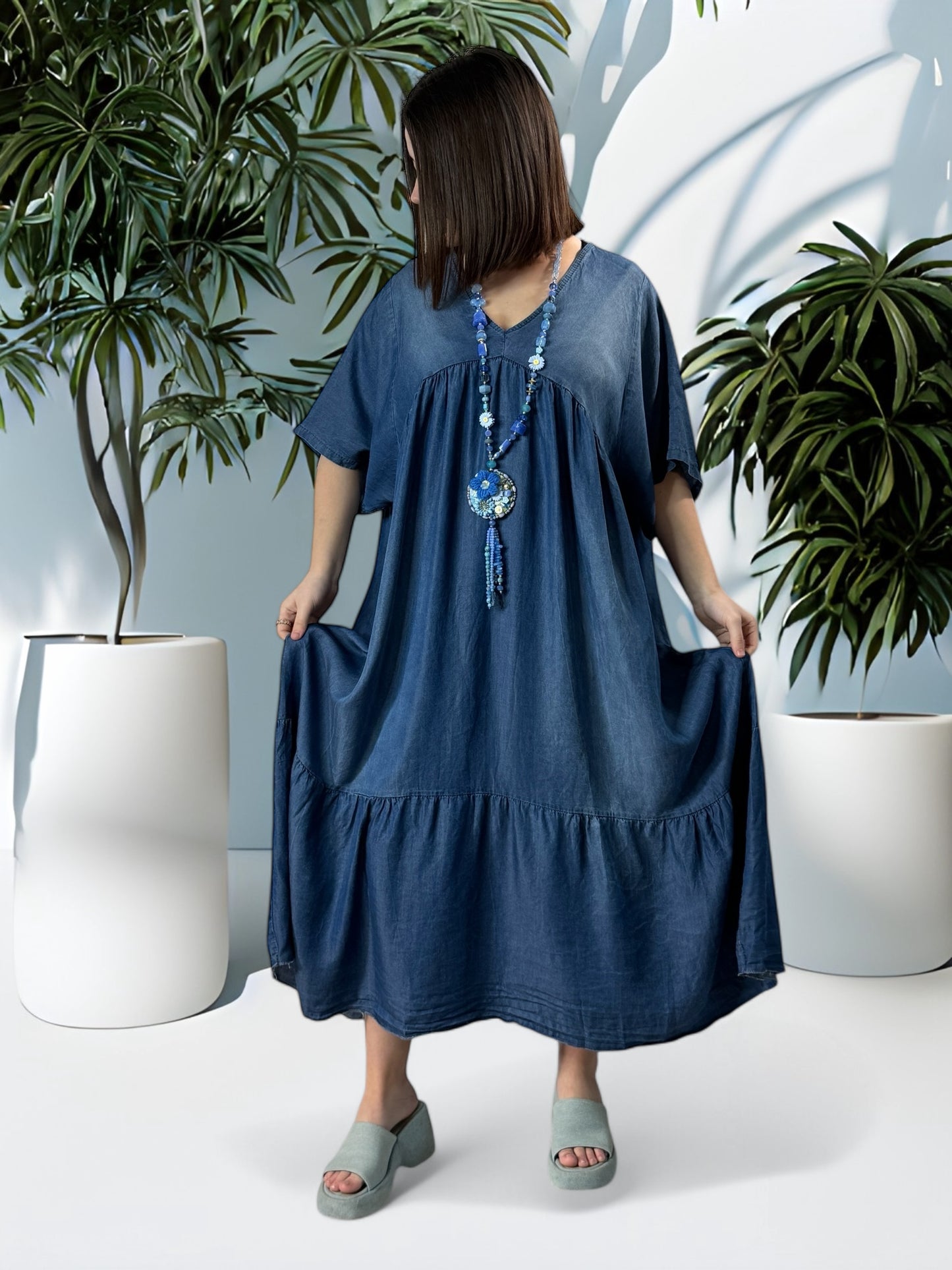 PAMELA - ROBE LONGUE FLUIDE BOHEME JUSQU'A LA TAILLE 56