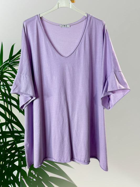 Only - Tee Shirt Crop Femme Lamia Violet Chiné Blanc Only - Tee Shirt Crop Femme Lamia Violet Chiné Blanc