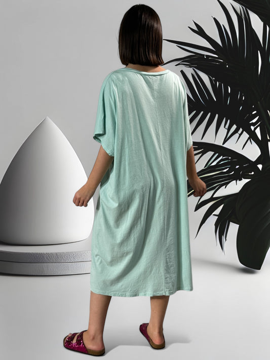 HOLIDAY - ROBE TEE-SHIRT OVERSIZE LAGON JUSQU'A LA TAILLE 54/56