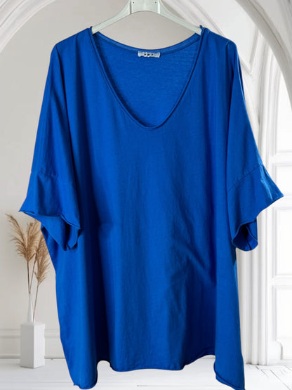 MAX - T-SHIRT EN COTON BLEU IMPERIAL TAILLE 48/50 A 56/58