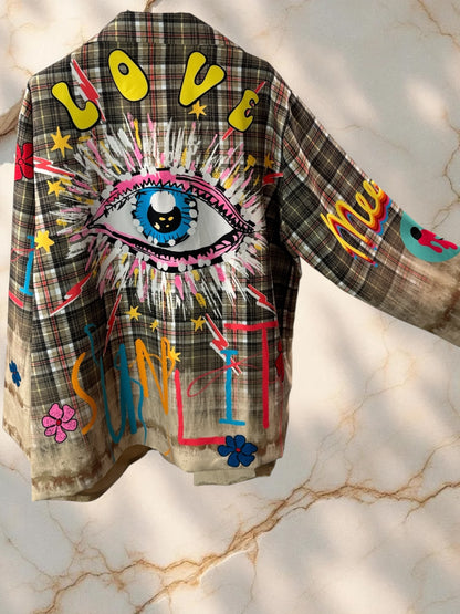 MARICAO - VESTE OVERSIZE MOTIF OEIL JUSQU'A LA TAILLE 52