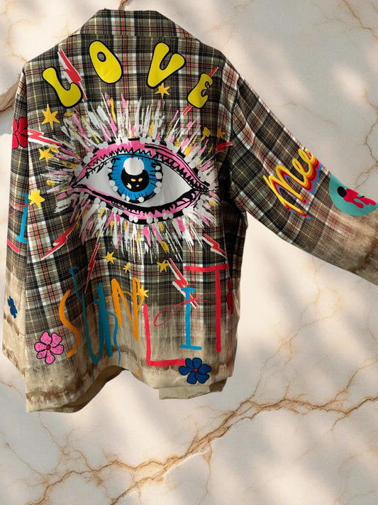 MARICAO - VESTE OVERSIZE MOTIF OEIL JUSQU'A LA TAILLE 52
