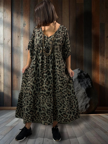 BODEGA - ROBE LEOPARD JUSQU'A LA TAILLE 56