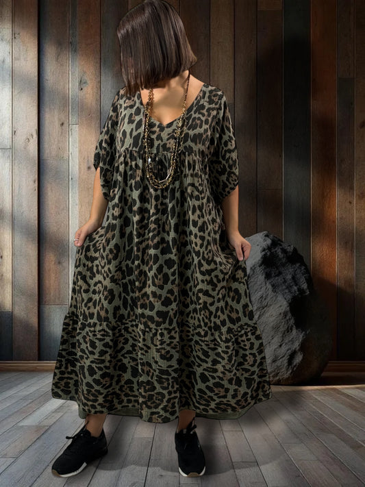 BODEGA - ROBE LEOPARD JUSQU'A LA TAILLE 56