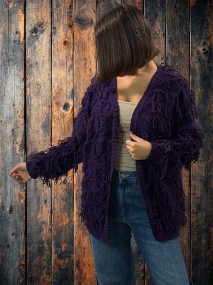 SANDY - GILET VIOLET JUSQU'A LA TAILLE 48