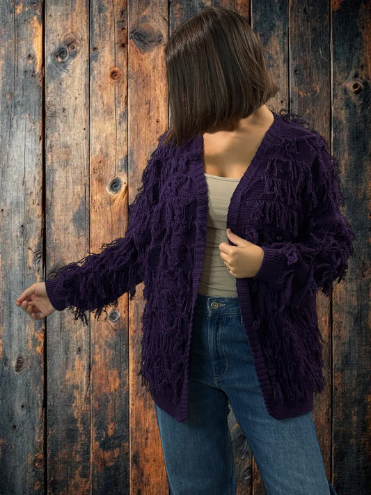 SANDY - GILET VIOLET JUSQU'A LA TAILLE 48