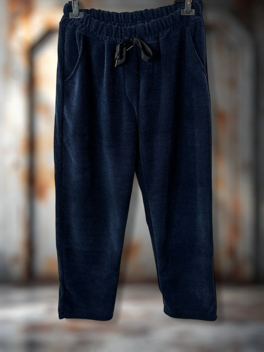 LEON - PANTALON EN VELOURS MARINE TAILLE 44 A 50/52