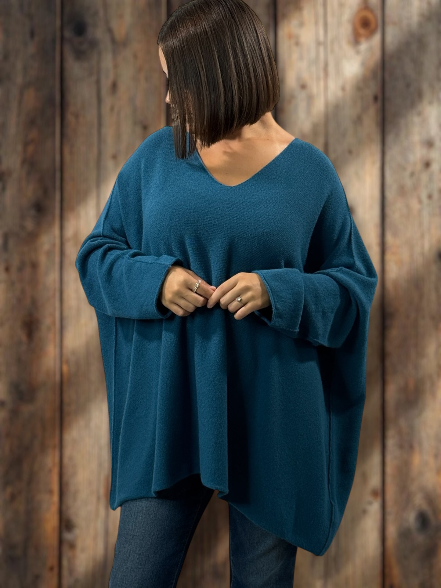 PALOMA - PULL OVERSIZE BLEU JUSQU'A LA TAILLE 56