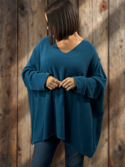 PALOMA - PULL OVERSIZE BLEU JUSQU'A LA TAILLE 56
