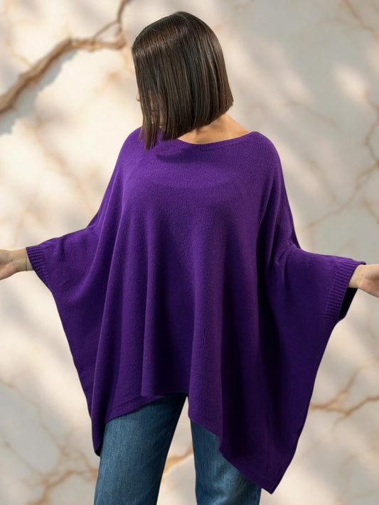 NICKO - PULL OVERSIZE VIOLET JUSQU'A LA TAILLE 60