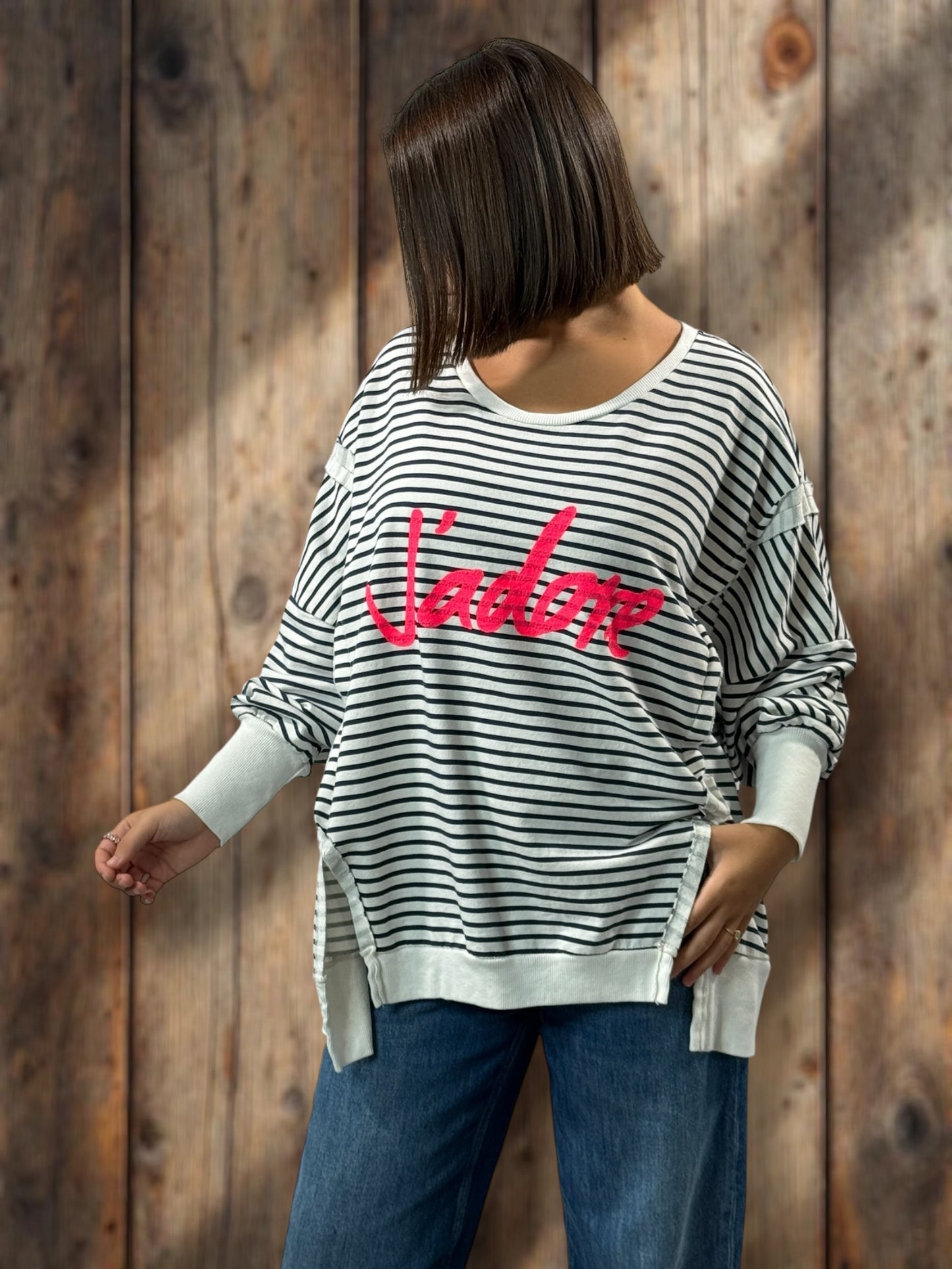 BIARRITZ - SWEAT MARINIERE OVERSIZE JUSQU'A LA TAILLE 52