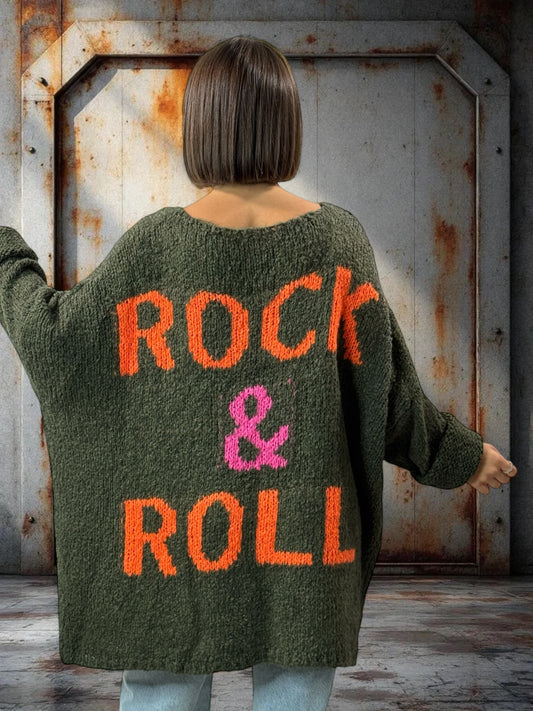LUCKY - PULL KAKI OVERSIZE JUSQU'A LA TAILLE 56/58