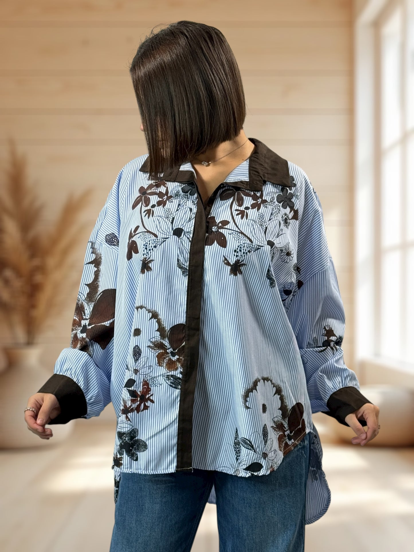 LILIBELLE - CHEMISE OVERSIZE A MOTIF JUSQU'A LA TAILLE 54