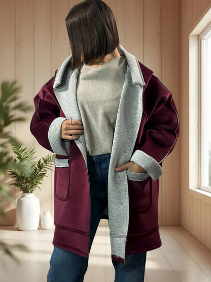 BRADLEY - VESTE A CAPUCHE BORDEAUX JUSQU'A LA TAILLE 56