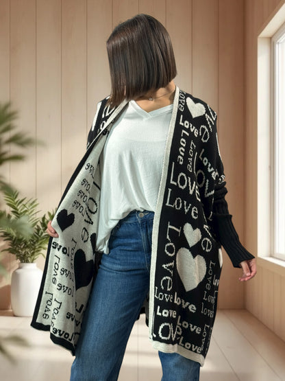 CARINE - GILET OVERSIZE JUSQU'A LA TAILLE 56