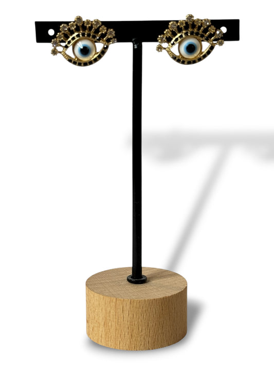 DREAM - BOUCLES D'OREILLES OEIL AVEC STRASS
