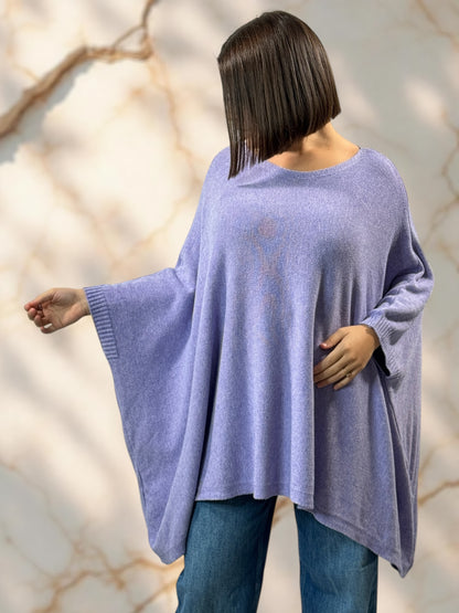 NICKO - PULL OVERSIZE LILAS JUSQU'A LA TAILLE 60