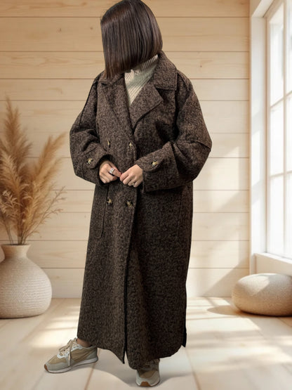 ROBERTO - LONG MANTEAU MARRON JUSQU'A LA TAILLE 50/52