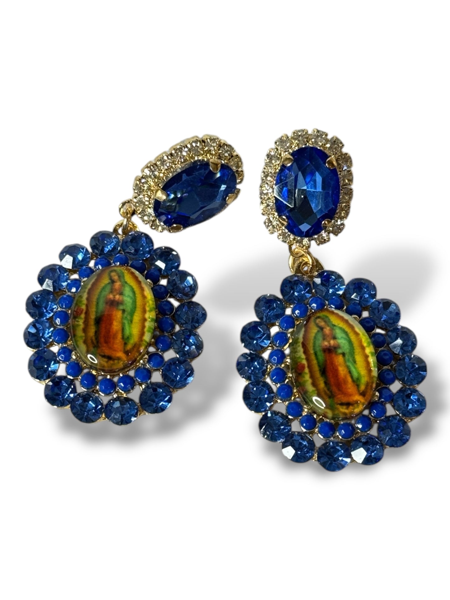 VIERGE - BOUCLES D'OREILLES TENDANCE AVEC STRASS