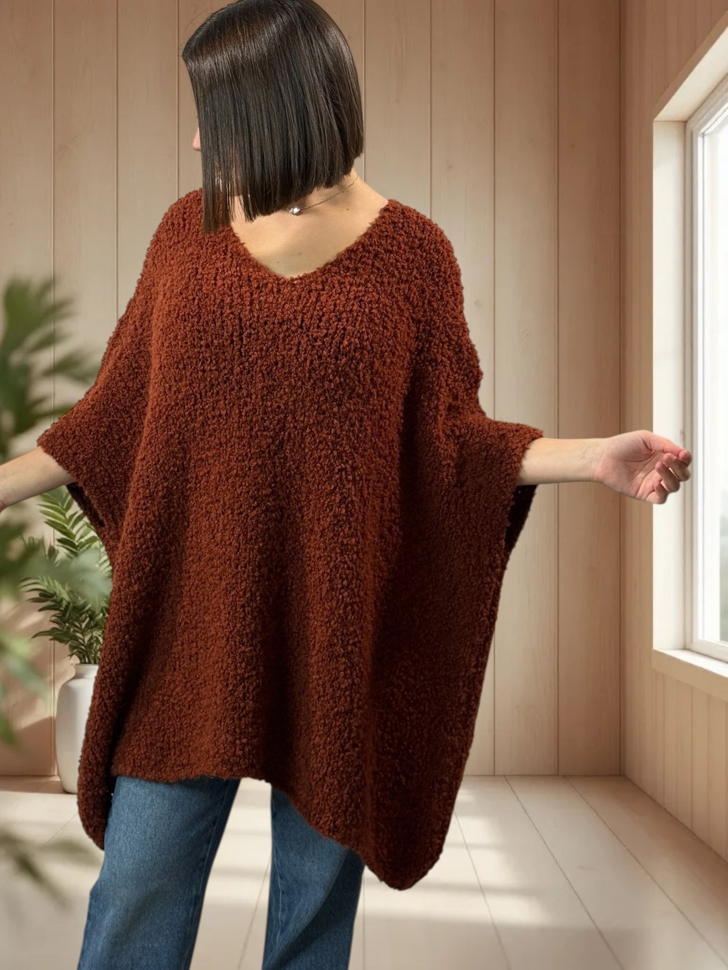 CAMILLE - PULL ROUX OVERSIZE JUSQU'A LA TAILLE 58