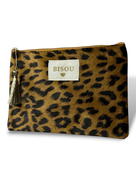 POCHETTE BISOU LEOPARD CAMEL